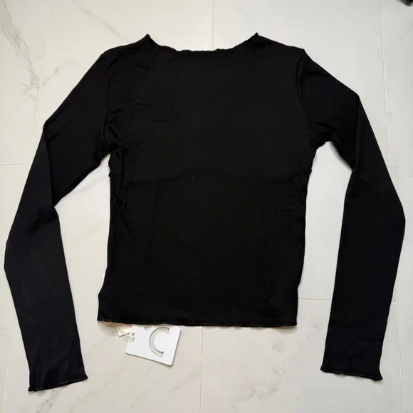 Black Long Sleeve Women's Top Sz M NWT - Picture 5 of 5
